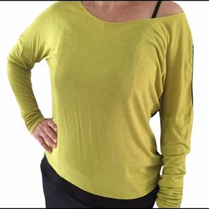 NORDSTOM TROUVE Green Long Sleeve Shirt with mesh